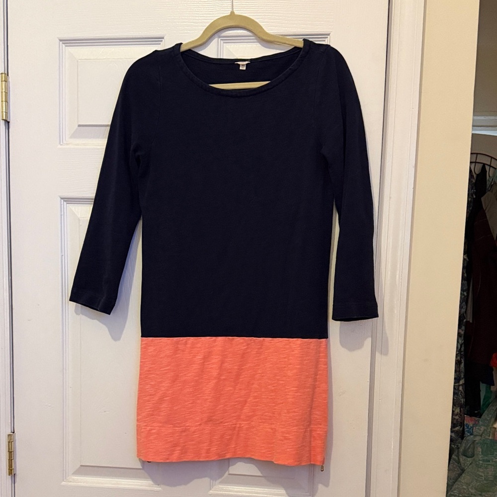 J. Crew Navy & Peach Shift Dress